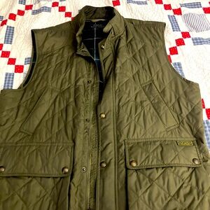 Polo RL olive ultra lite quilted vest with multi pockets XL